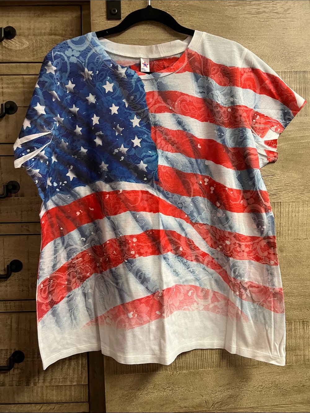 American Flag Graphic Tee - Red, White & Blue